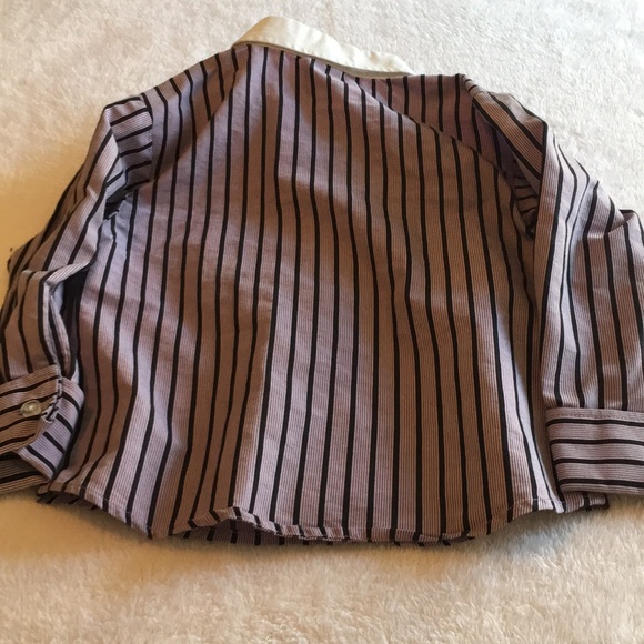 Sean John boys purple & white striped button up collared s dress shirt - Picture 5 of 5
